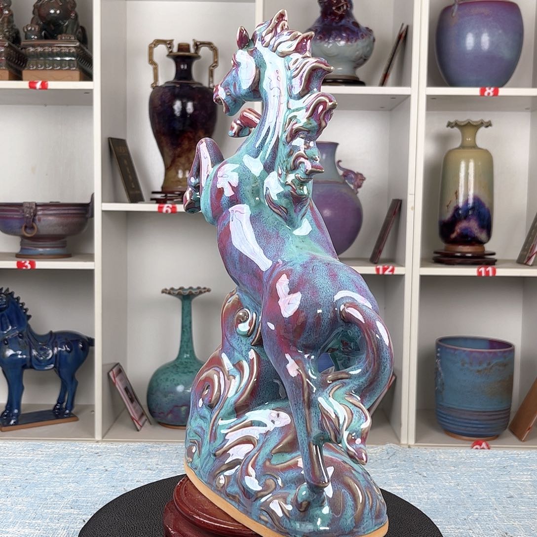 瓷片用****1马到成功摆件