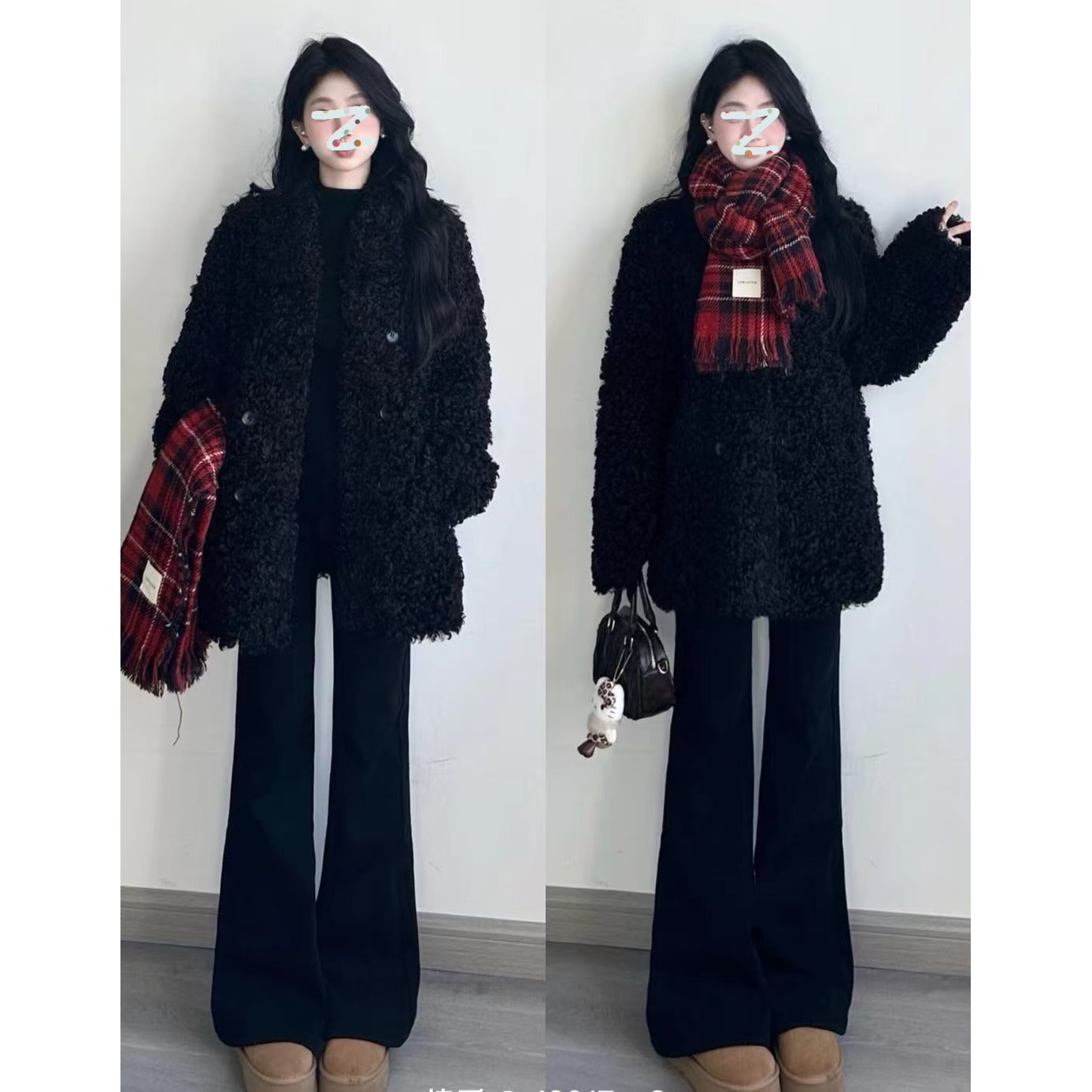 厚款长袖轻熟风女ins外套款套装女装冬季小香风纯色