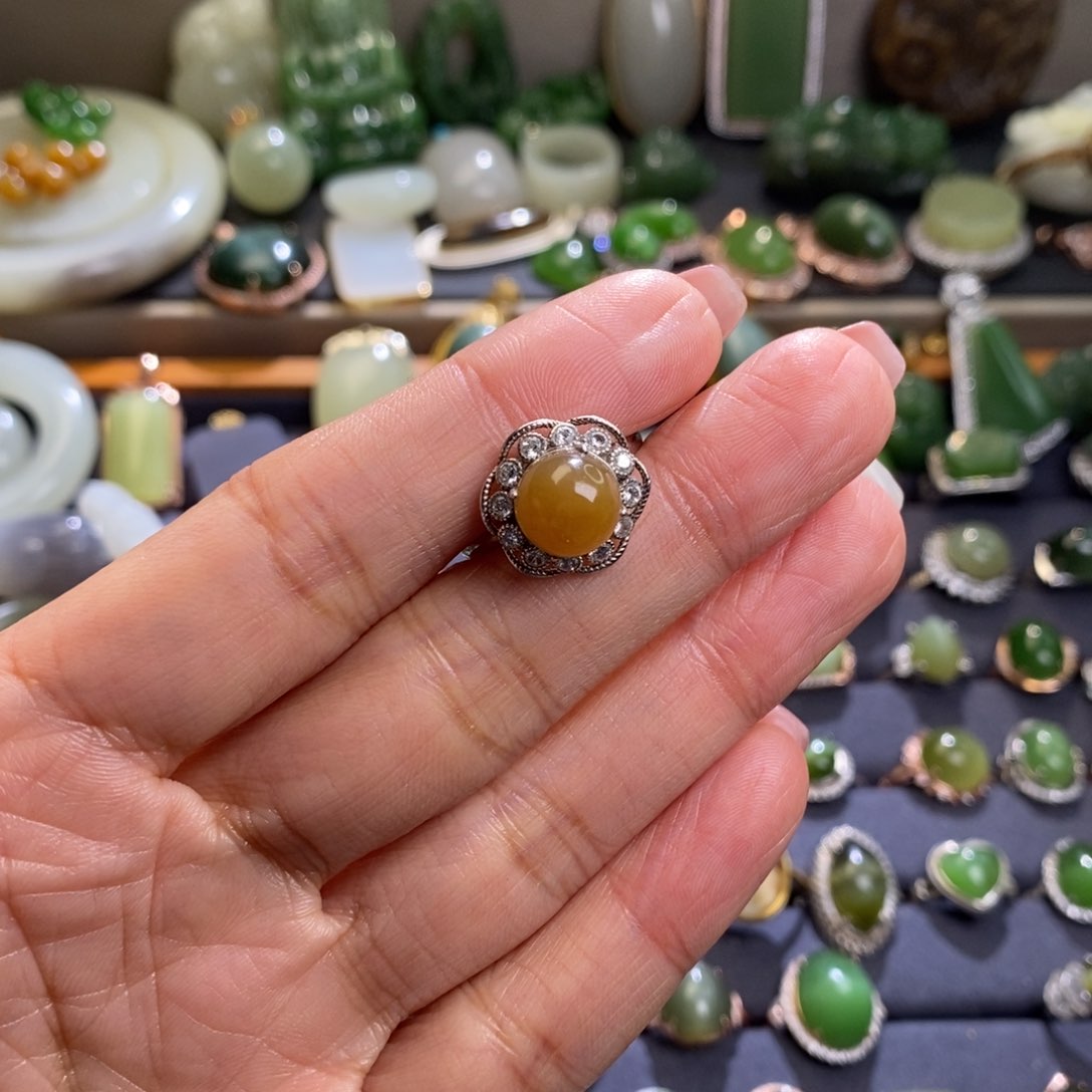 和田玉挂件银S925镶嵌