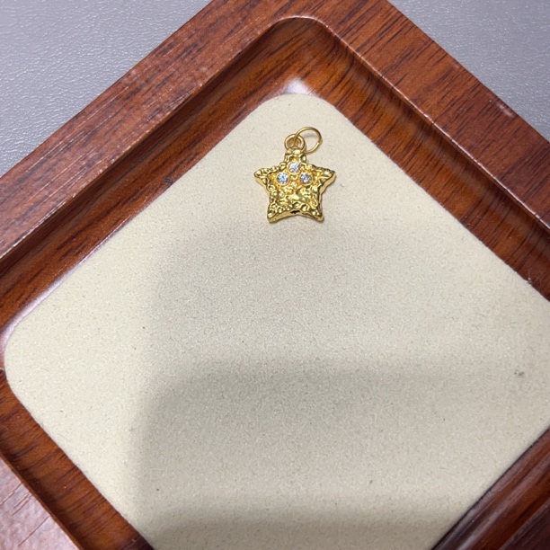 足金999五角星星可当吊坠大小5D硬金工艺