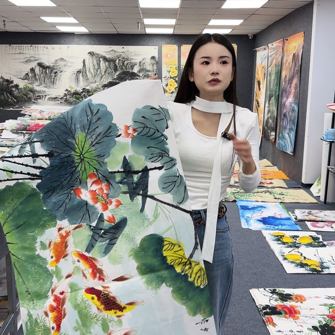 国画作品小姐姐放漏中