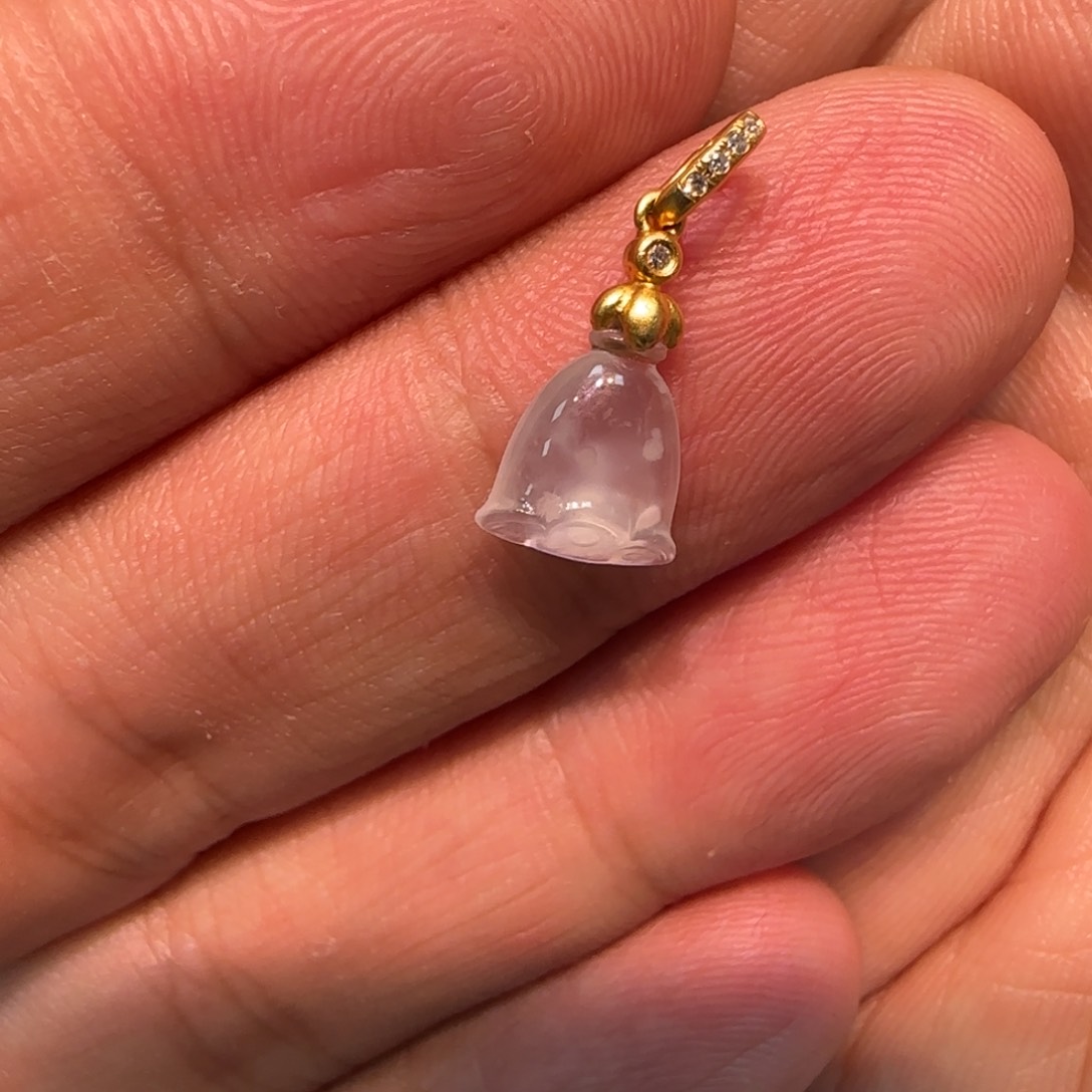 翡翠颈饰18K金镶嵌近**甜小提溜