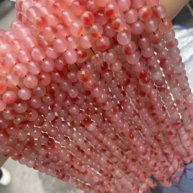 南红飘花散珠半成品diy手工串珠18卡6一条38CM一条