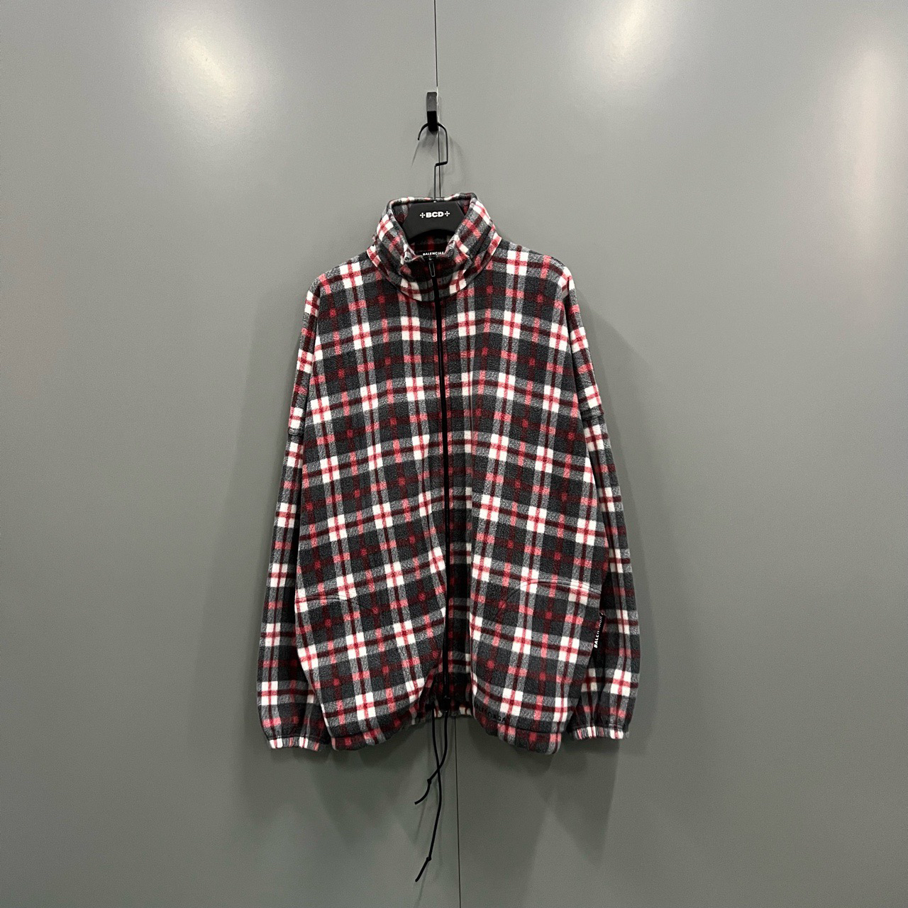 95新 Balenciaga/巴黎世家 巴黎世家 格纹抓绒拉链外套 S码