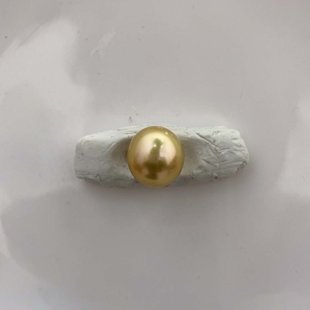 海水珍珠裸珠金珠12.6mm茶金