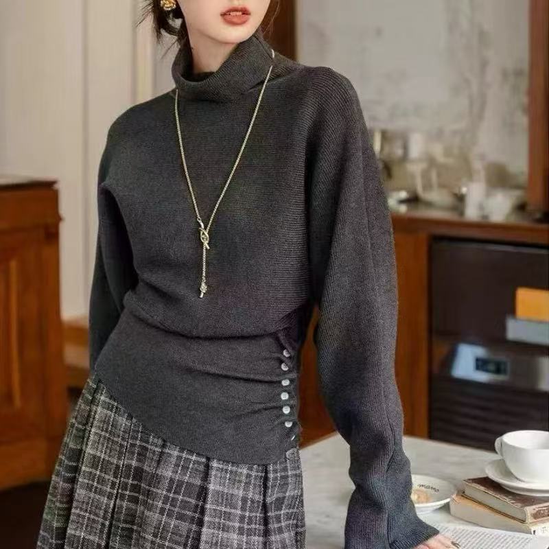 【0265 毛衣】休闲毛针织衫轻职风纯色长袖