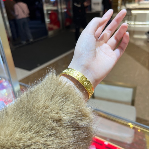 足银手镯 3店宽版饕餮手镯