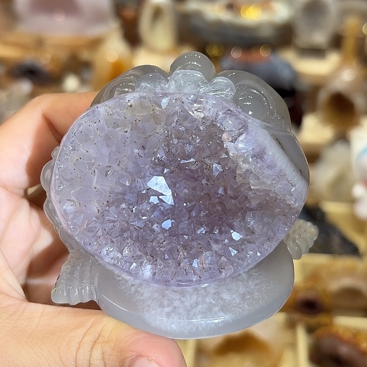 玛瑙/玉髓未镶嵌水晶紫晶金蟾