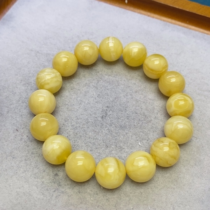 蜜蜡裸石未镶嵌手串