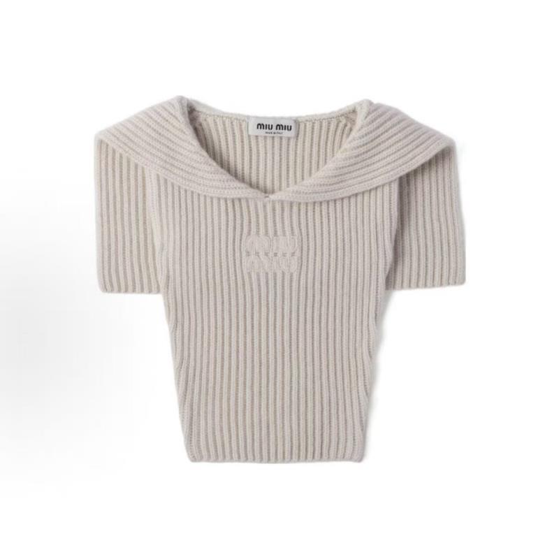 未使用 MIU MIU/缪缪  刺绣贴布logo无袖羊绒脖套