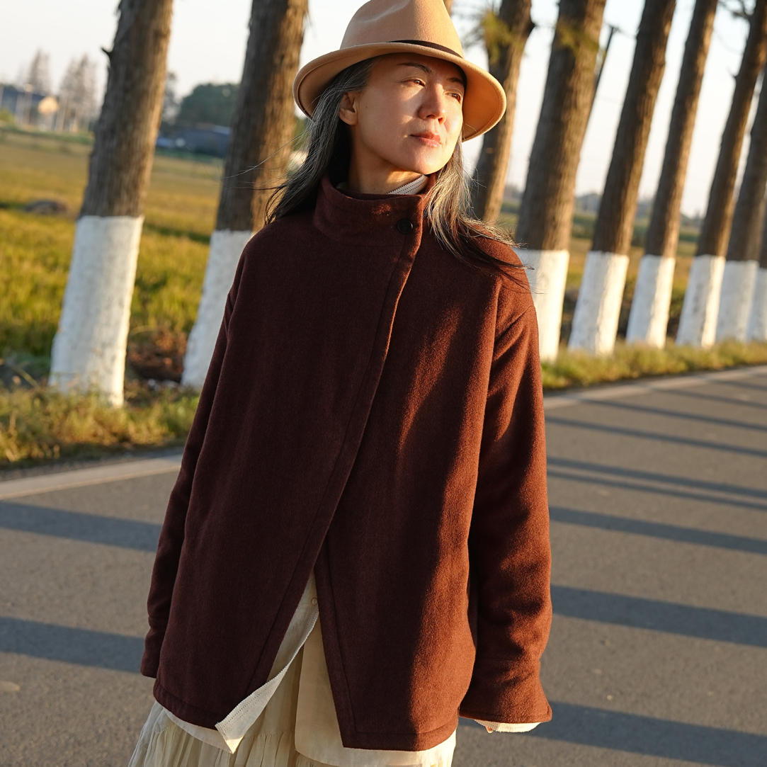 卓立•秦 原版Q1122 去浑圆感的骆驼绒棉服 巨暖 巨轻 巨实穿