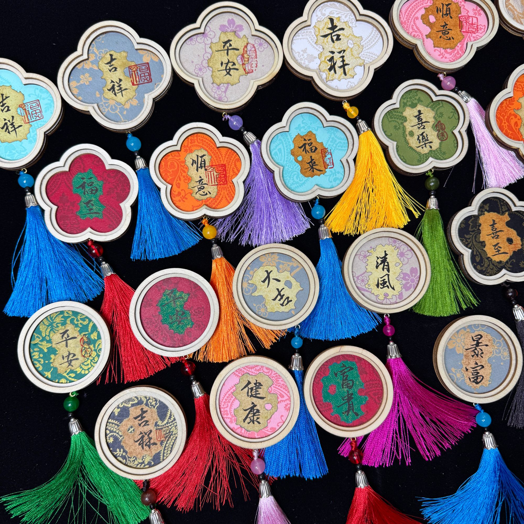 冰箱贴配件DIY圆形画框书法装裱木质冰箱贴配件木头装饰DIY材料包