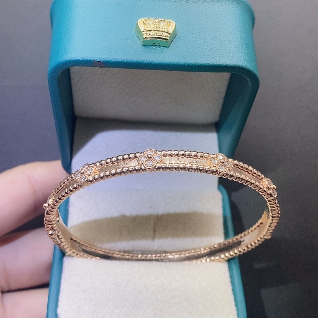钻石手镯18K金镶嵌万花筒手镯k玫17