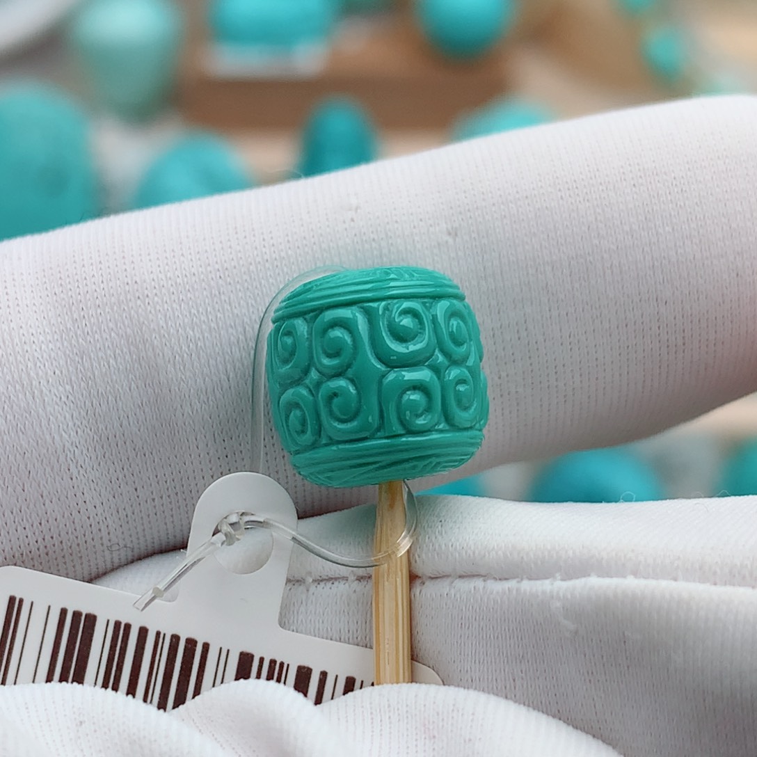 绿松石珠宝奇石未镶嵌10.4mm