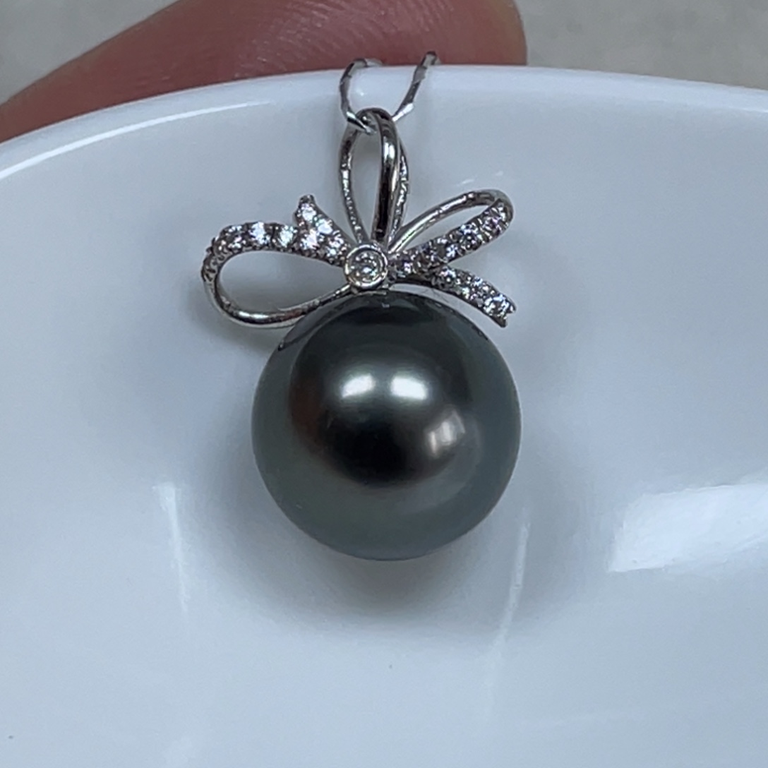 吊坠(不含链)海水珍珠18K金镶嵌10-11mm