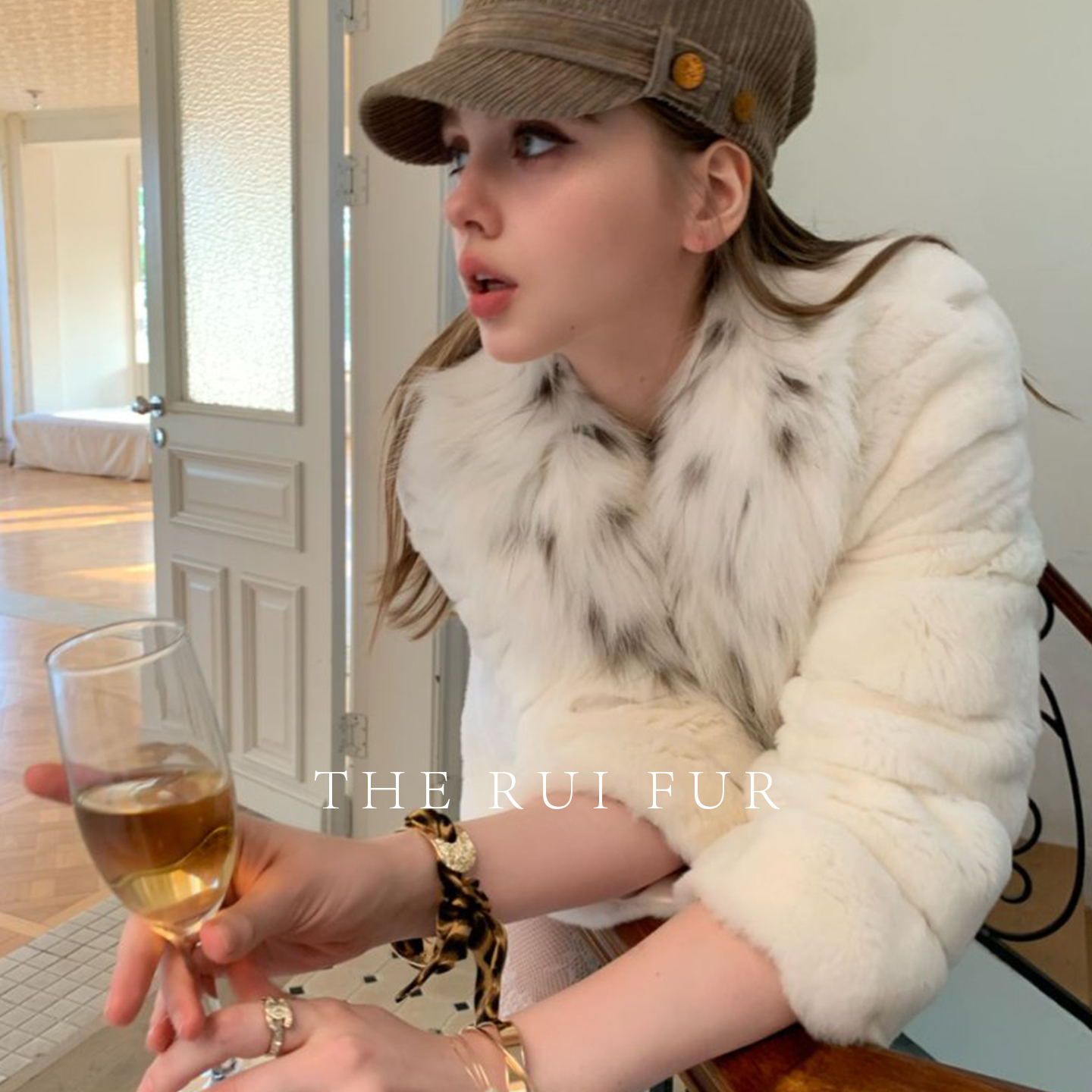 【TR】“铂金夫人”进口雷克斯獭兔配山猫纹狐狸毛皮草皮毛一体外套