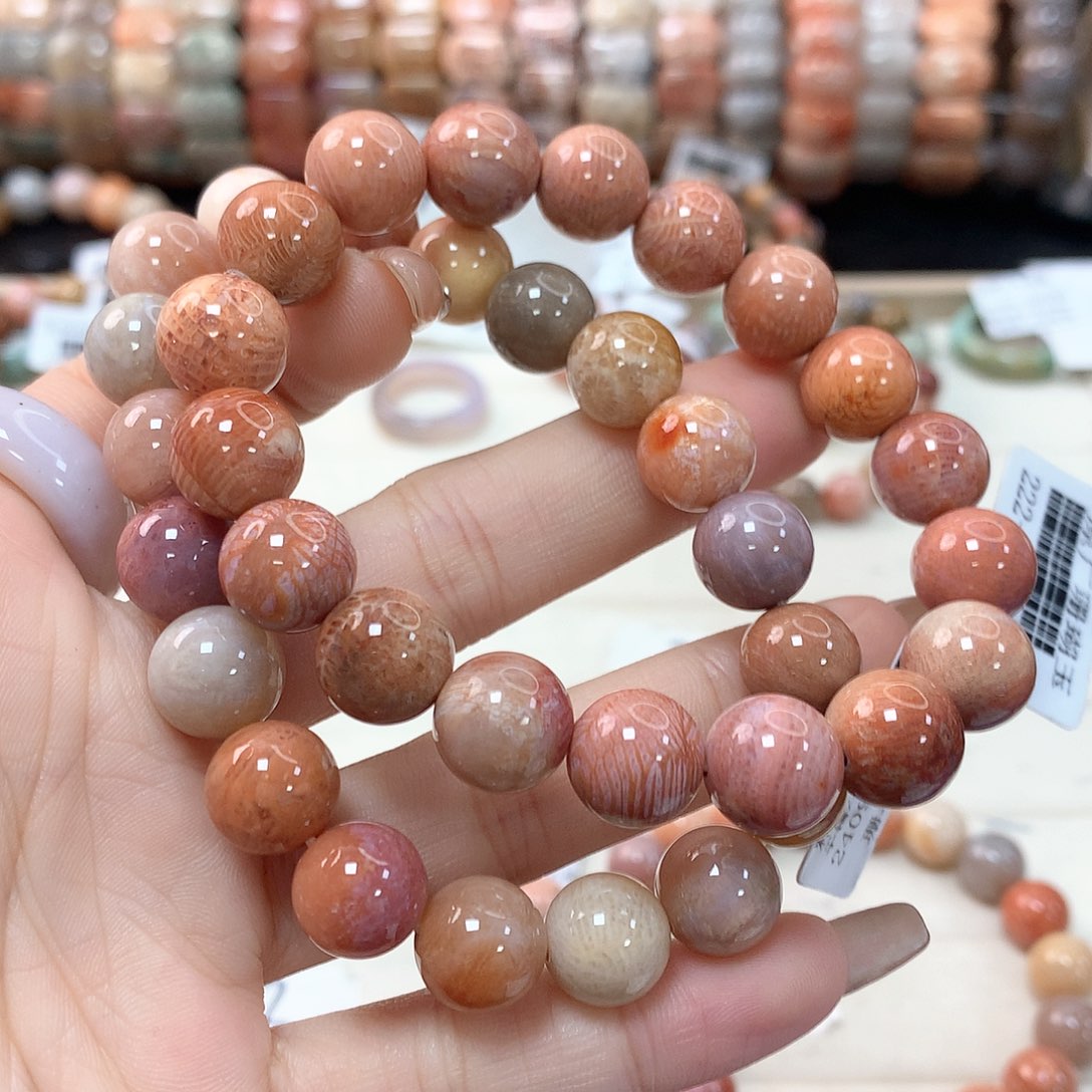 硅化珊瑚（珊瑚玉）手链未镶嵌月***?229