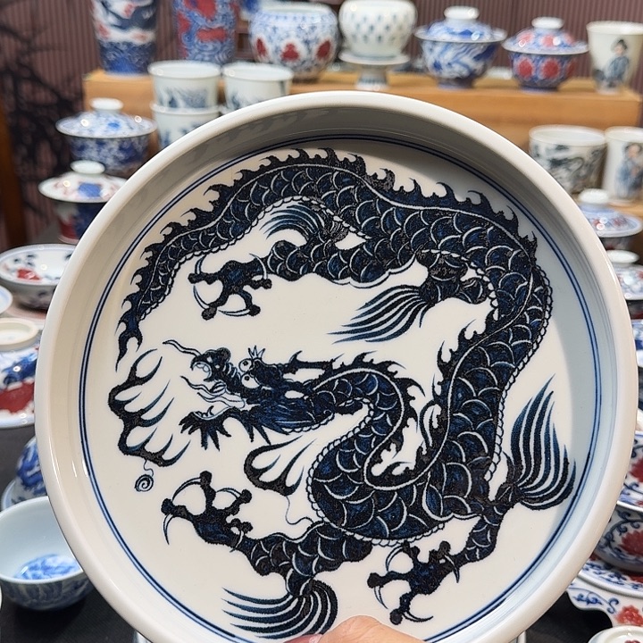 直径 20 柴窑龙纹壶承