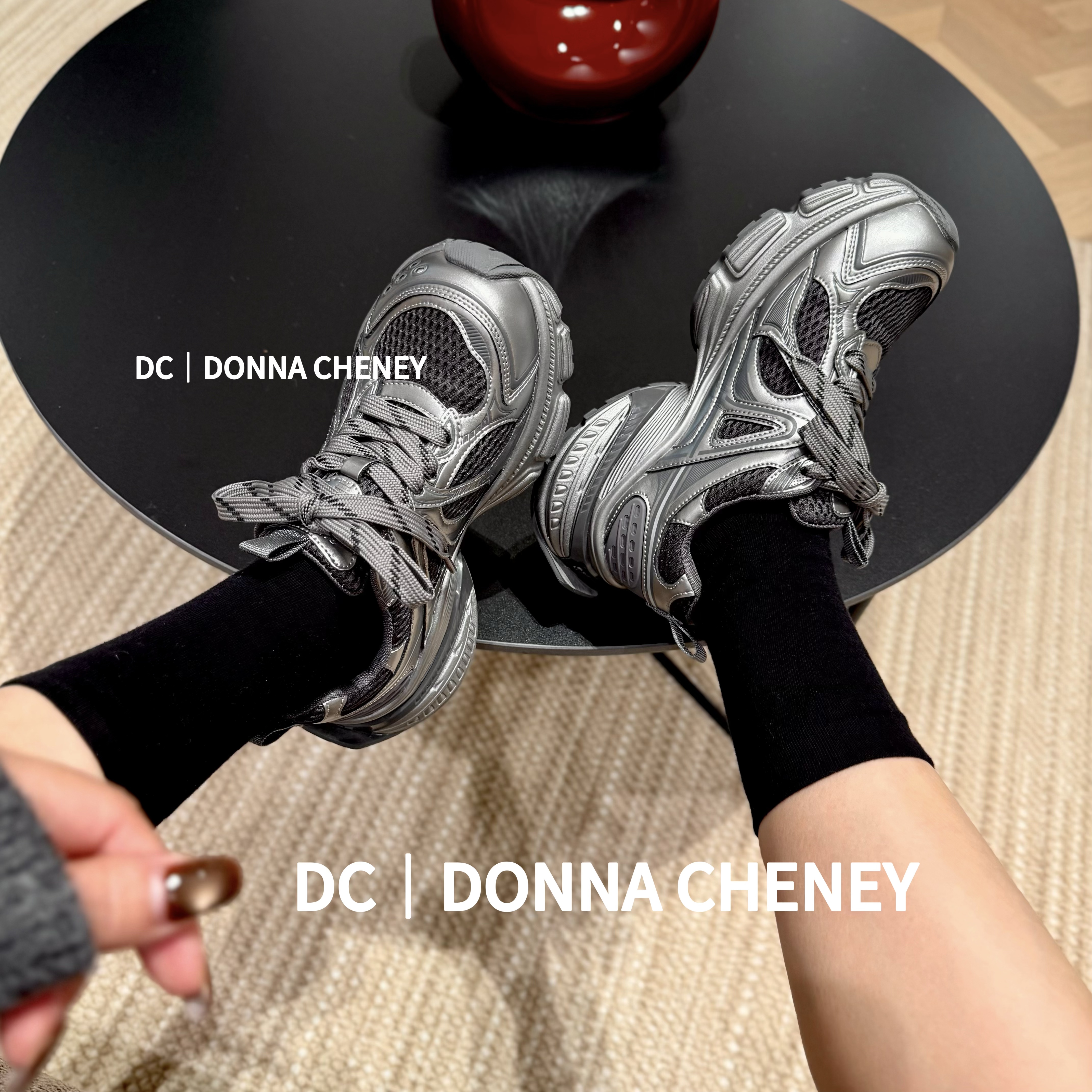 【媚儿专属】枪灰色老爹鞋2025秋冬ins百搭休闲厚底增高运动鞋