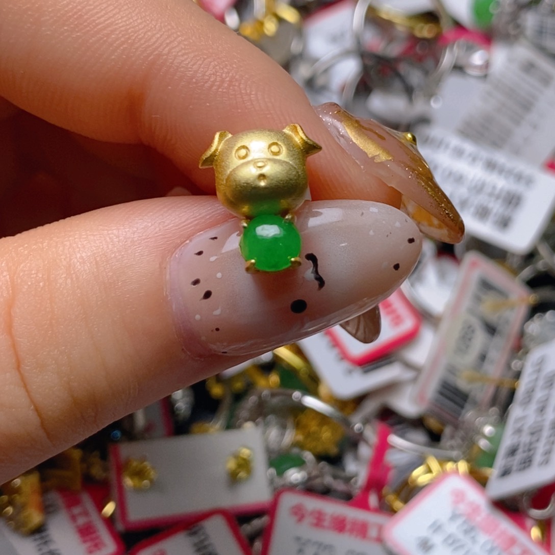 银S925镶嵌戒指翡翠百内无证书