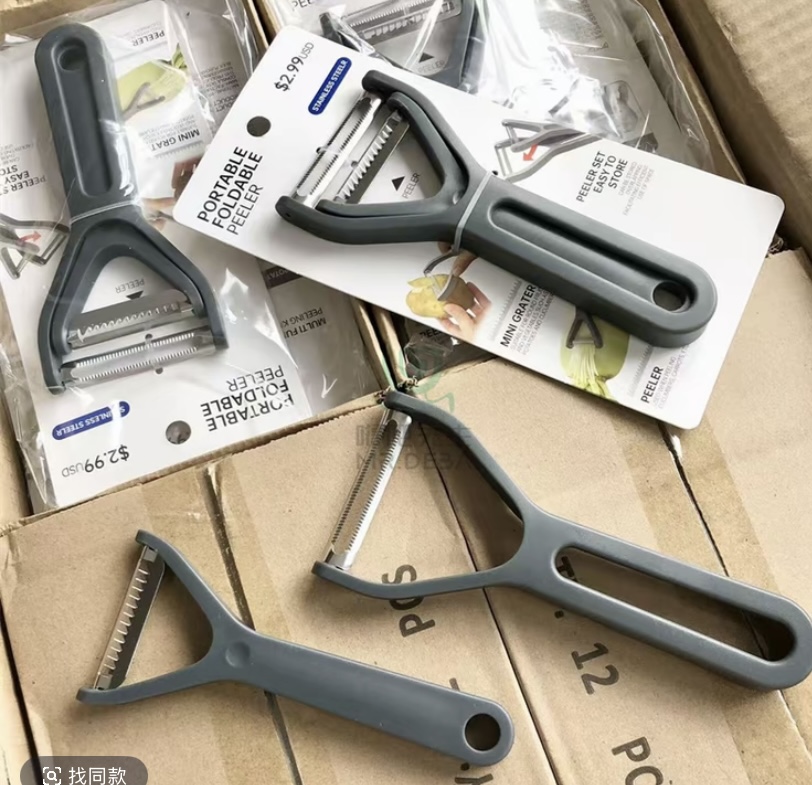 外贸  二合一削皮刀不锈钢头