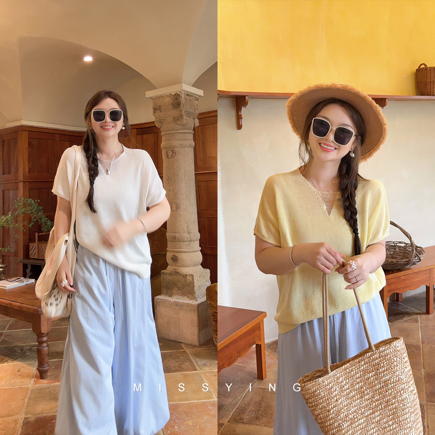 应小姐【和纸纱】微胖大码夏季显瘦时尚设计款文艺薄款镂空针织小衫