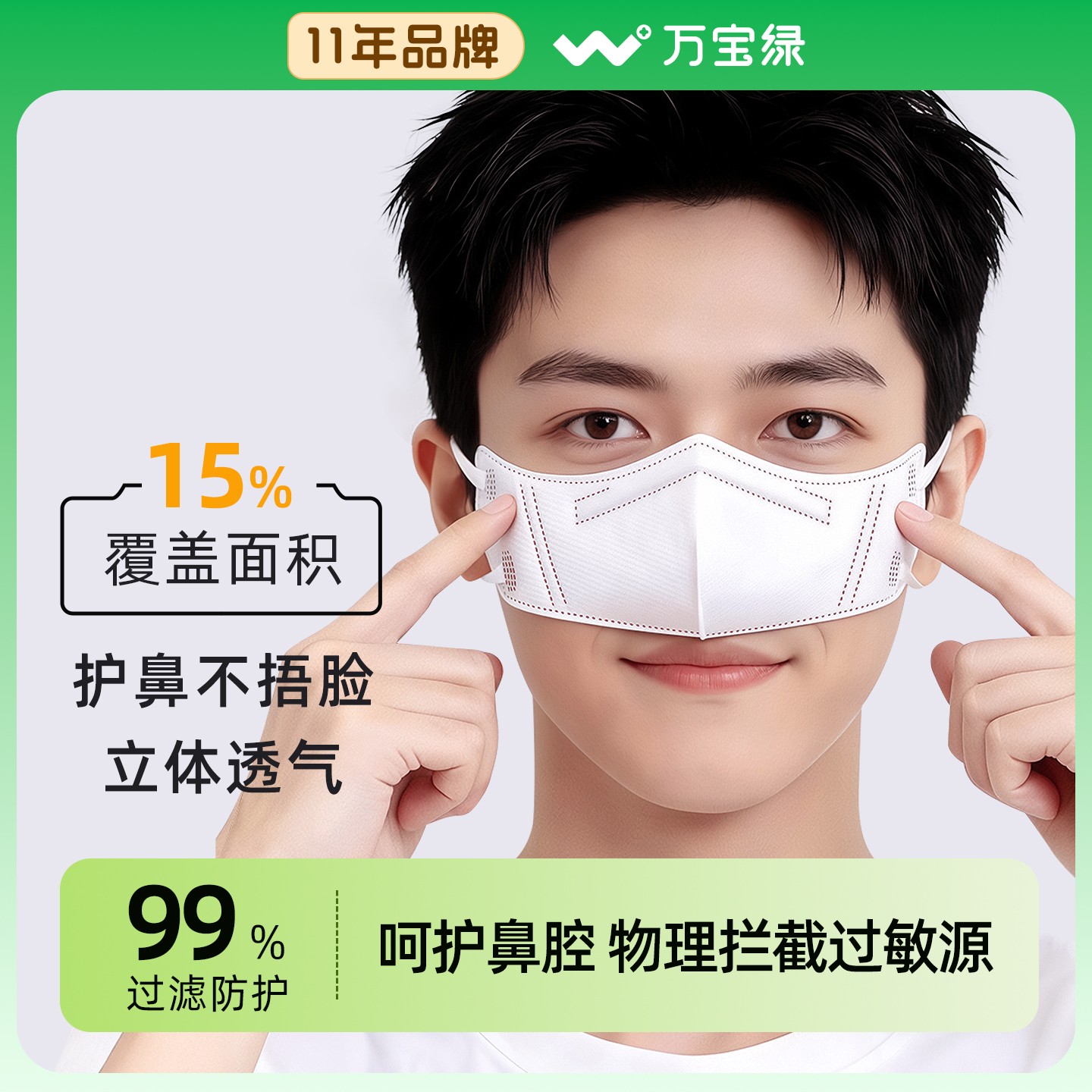 鼻罩过敏性鼻炎专用防尘口罩防过敏防花粉防烟尘猫毛一次性口罩冬