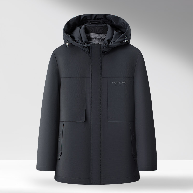 TUCANO/啄木鳥2025冬男士90鹅绒羽绒服牛奶丝防风保暖连帽中长款