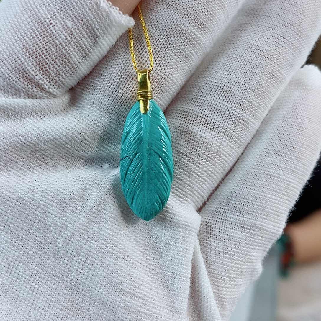 银S925镀金镶嵌绿松石珠宝奇石