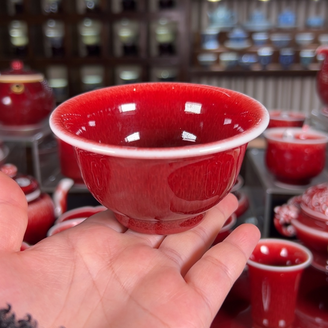 杯子景德镇原矿郎红杯