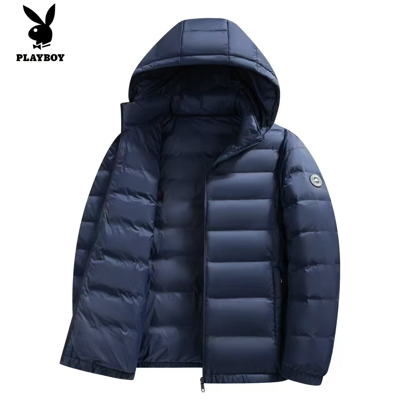 花花公子/羽绒服休闲保暖鸭绒秋冬连帽外套可拆卸帽男士秋冬上衣