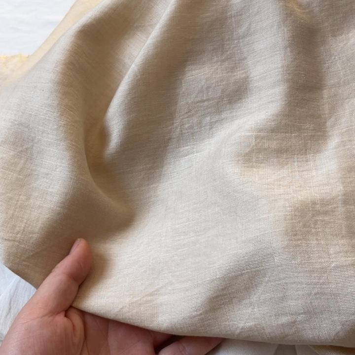 杏色棉麻3.5米。          