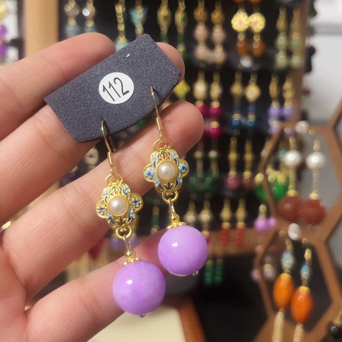 锆石纯铜925银耳饰