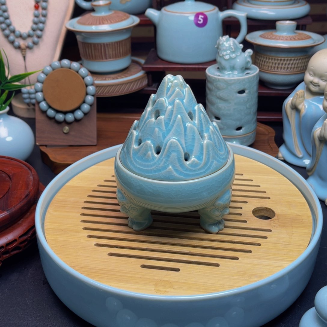 【闪购商品】摆件陶汝州单壶，壶，杯，盖碗，手串