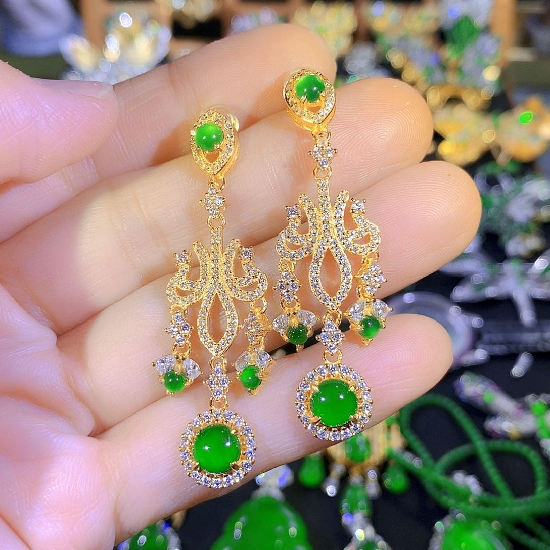 吊坠(不含链)银S925镶嵌翡翠