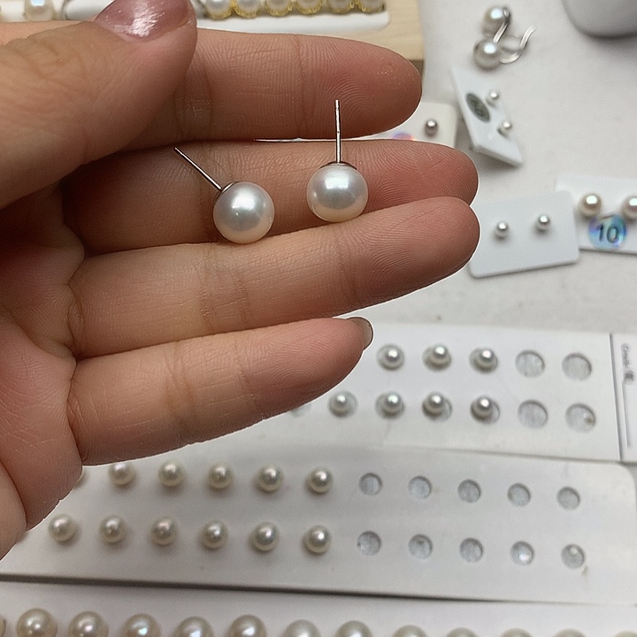 淡水珍珠10mm银S925镶嵌