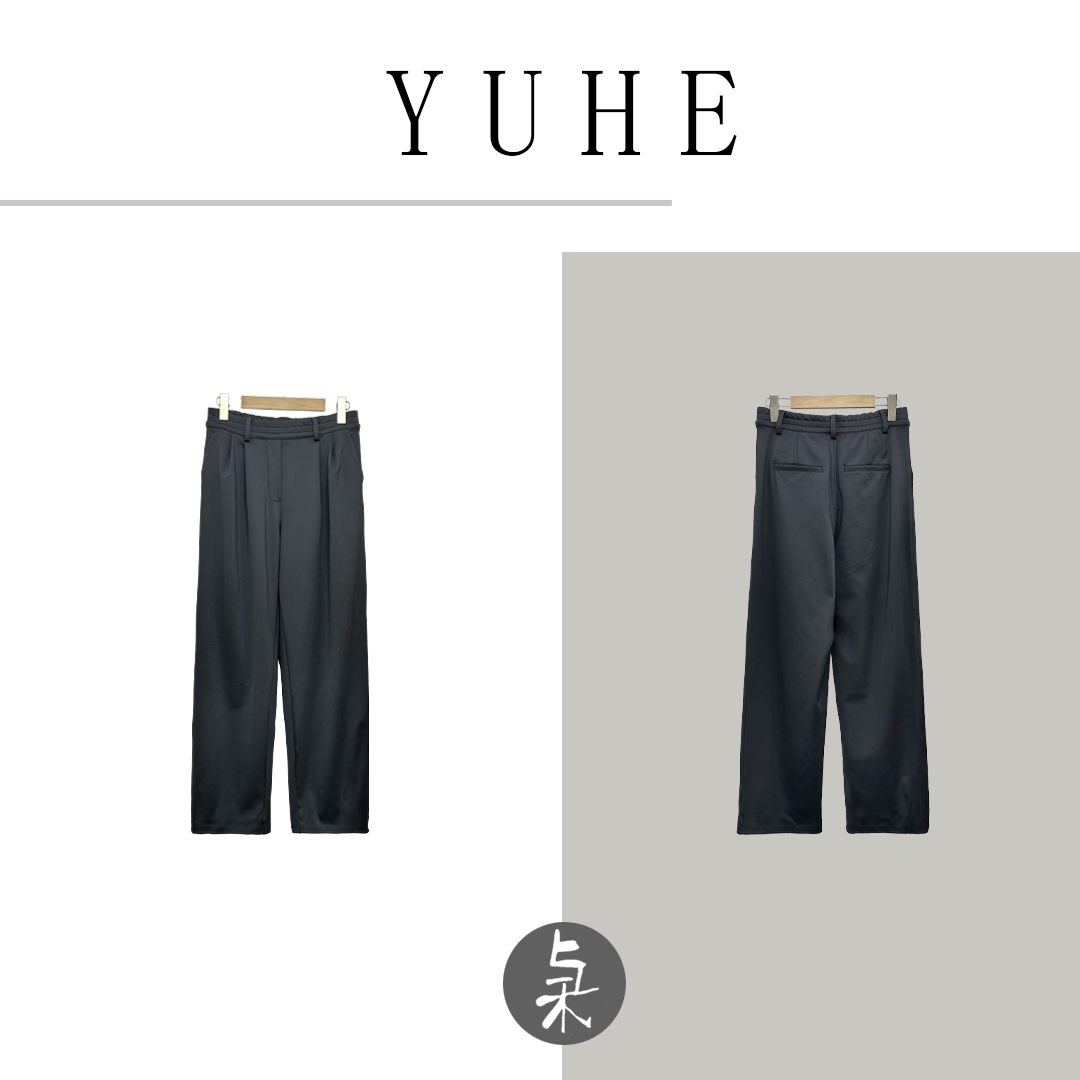 【YU HE】与禾春季时尚百搭舒适Lu原高腰直筒裤（YH25PT040101）