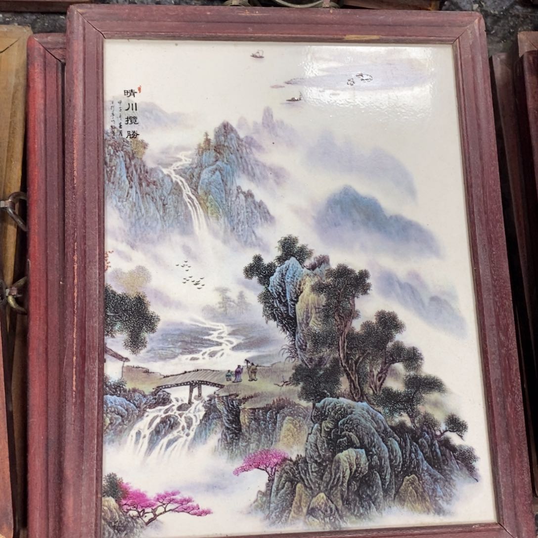瓷片37*28*1景德镇瓷板画柴窑烧制
