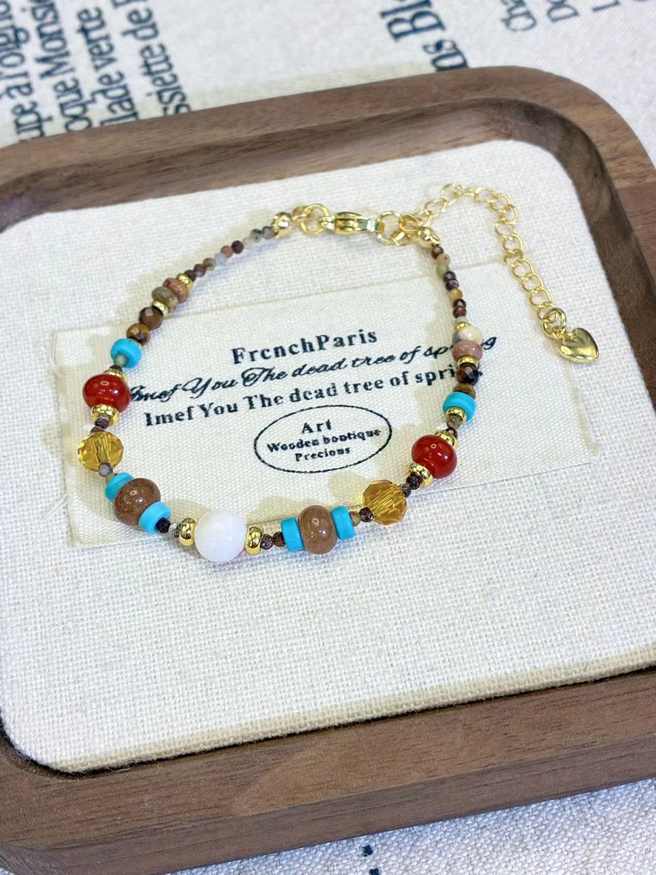 钛钢石英石手链 原创设计款【集彩】时尚气质百搭款手链一-101114