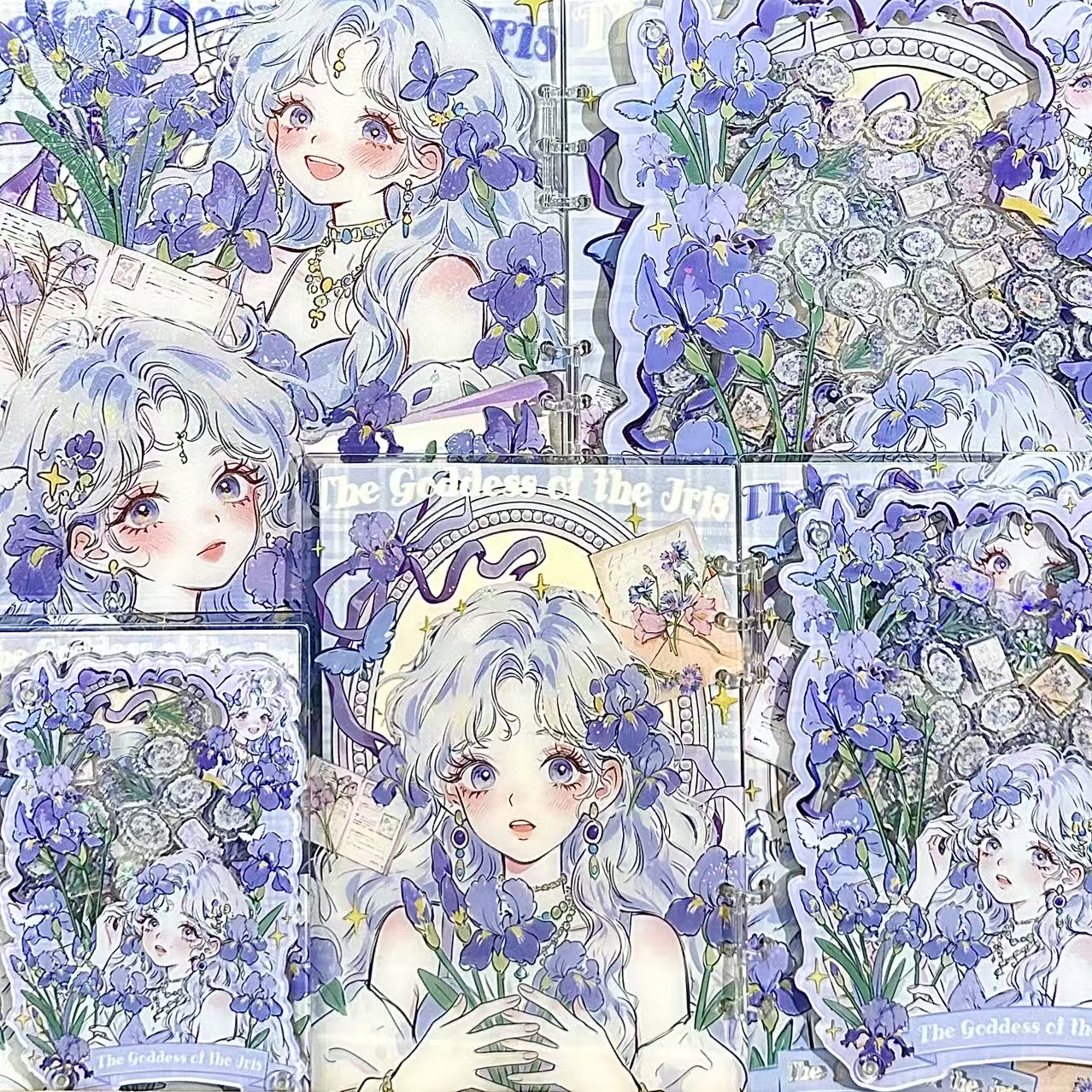 【新款鸢尾花花神】高定摇摇本套餐活页本手工DIY收纳盒亚克力