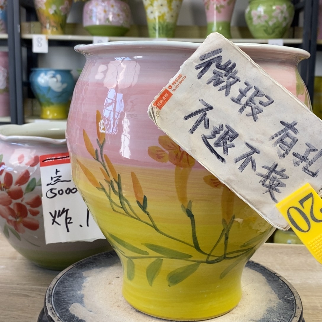景德镇手工手绘陶瓷花盆