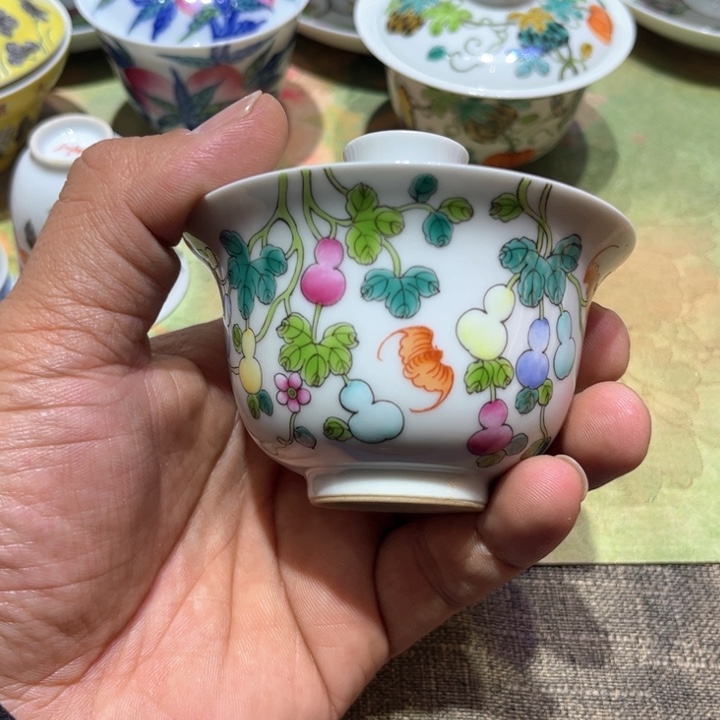 纯手绘精品盖碗杯