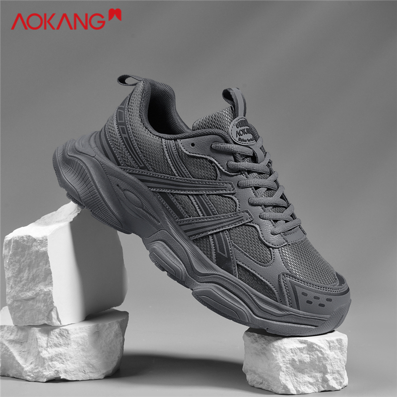 Aokang/奥康官方正品2025休闲男士百搭潮流舒适耐磨增高老爹鞋