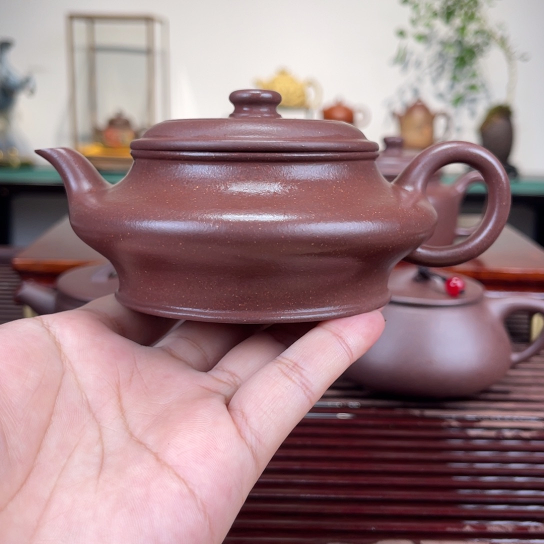 紫砂茶壶2007毫升全手工底槽青虚扁