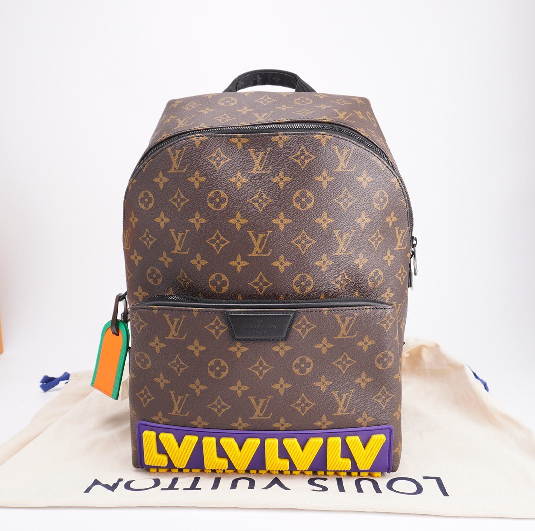 99新 LouisVuitton/路易威登 Discovery老花橡胶字母双肩包 G206