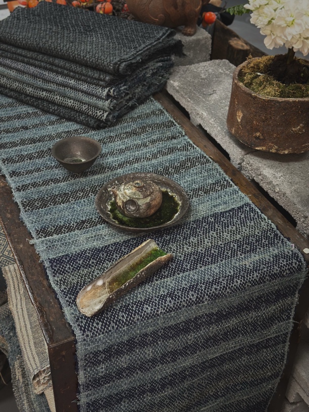 黄平裂织古布茶席1.9米*0.38米