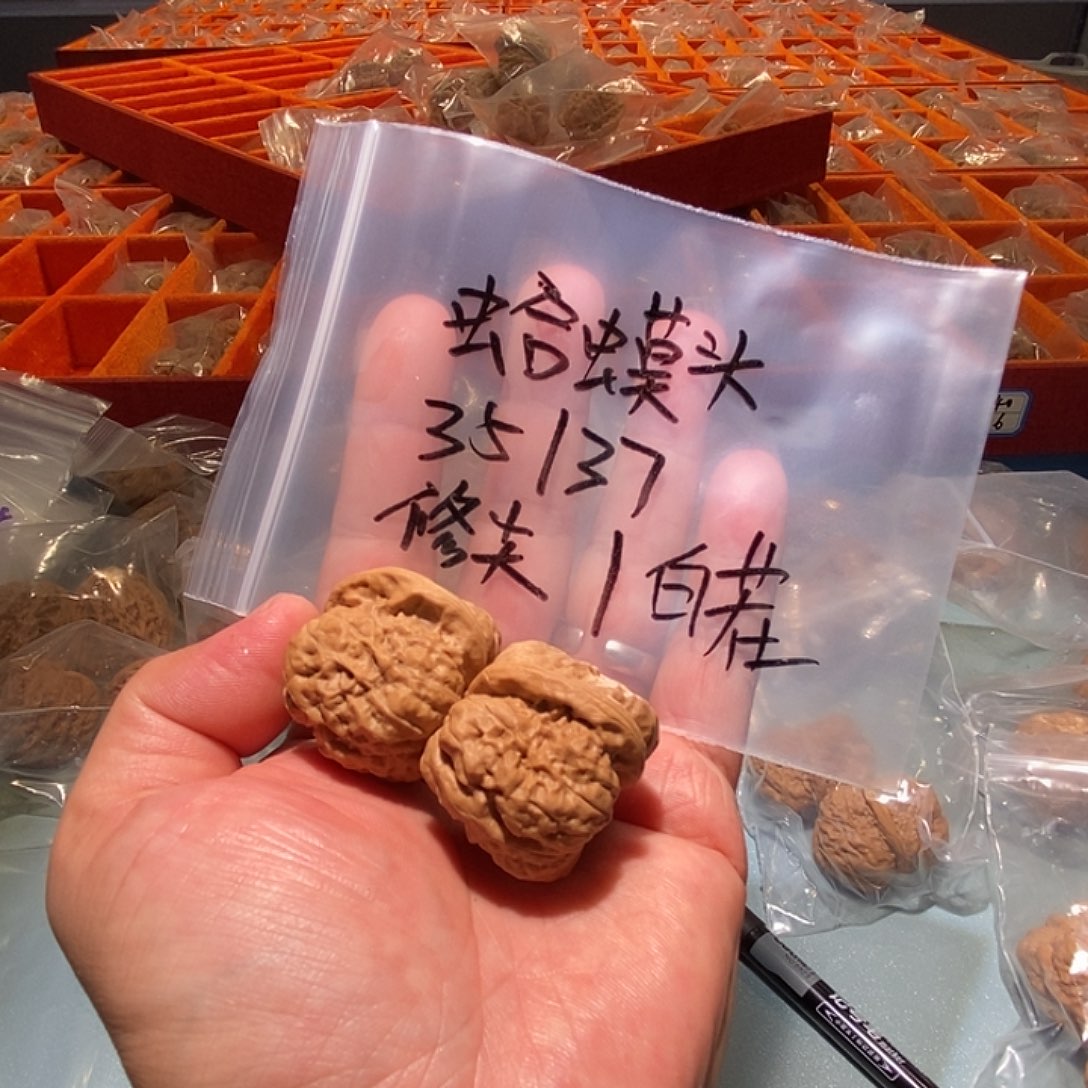 桃核把件蛤蟆头/精修/白茬