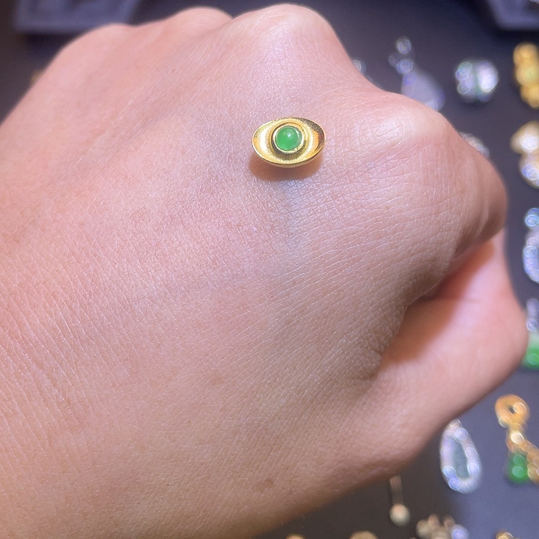 翡翠银S925镶嵌吊坠(不含链)