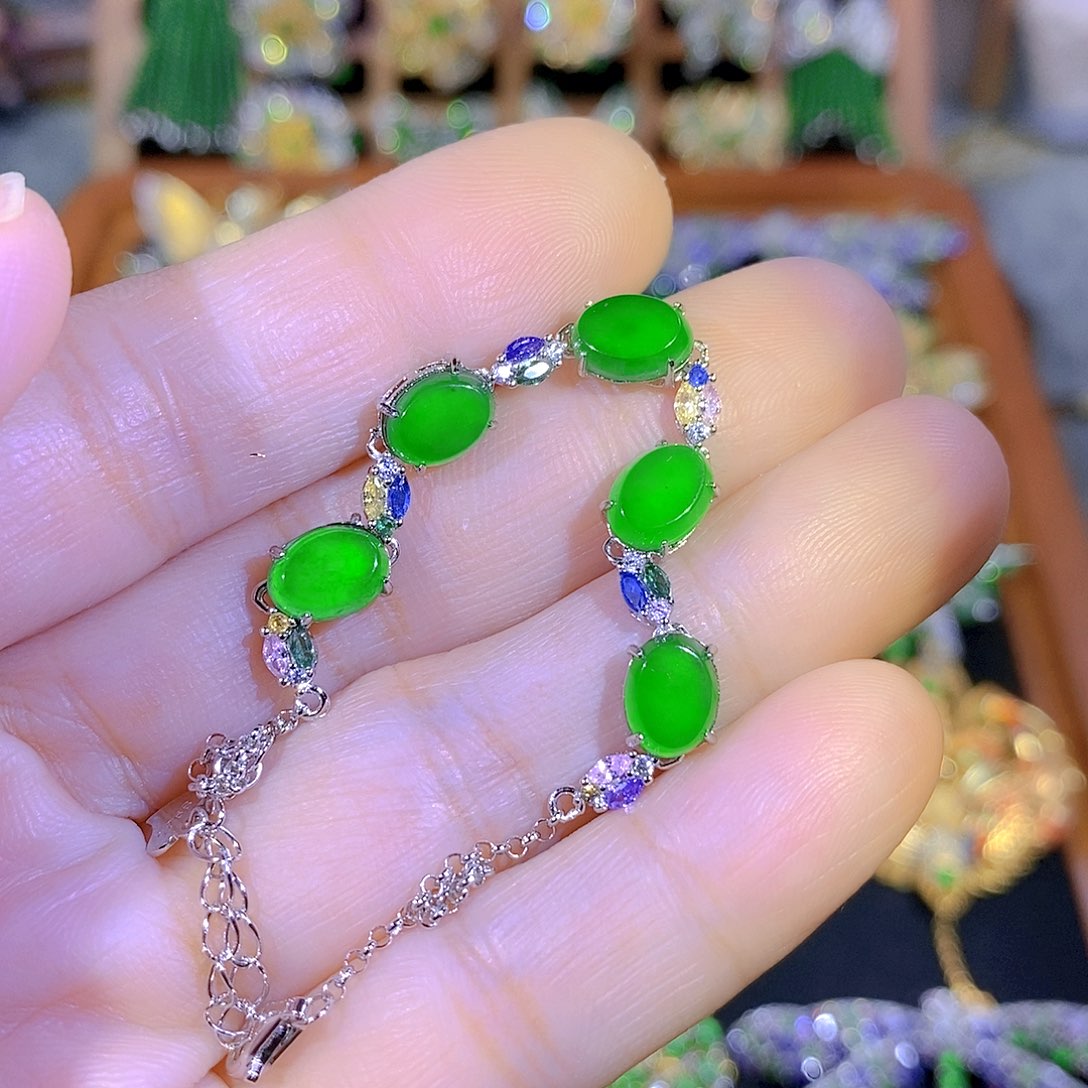 吊坠(不含链)银S925镶嵌翡翠