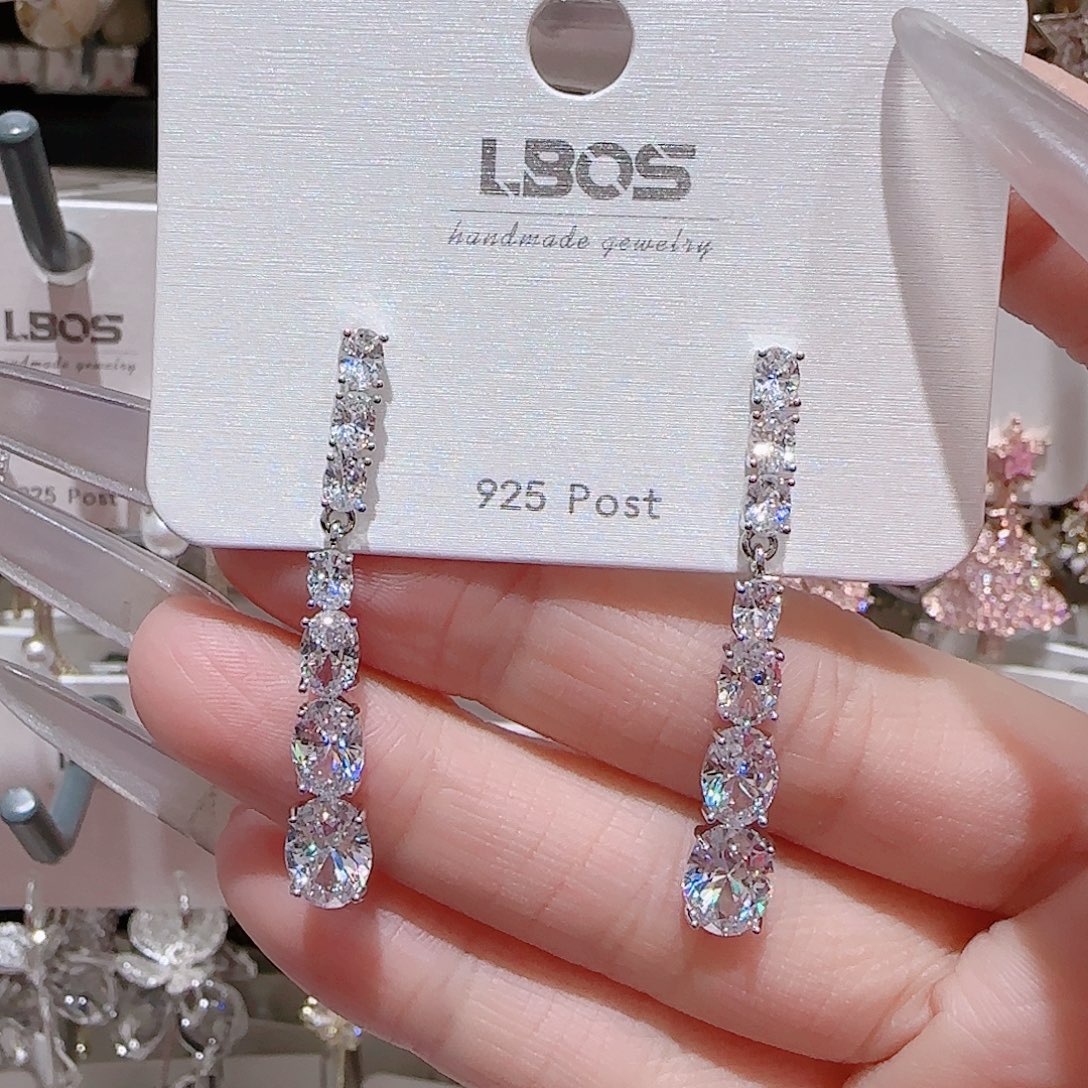 锆石铜合金925银耳环